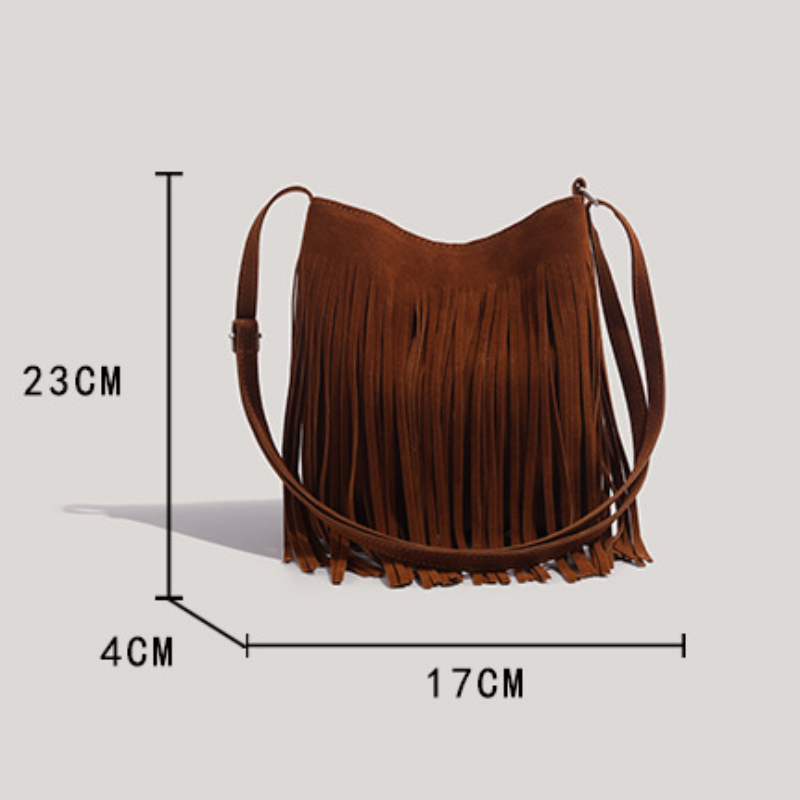 Streetwear Style Tassel Solid Color Tassel Women's Square Bag h5