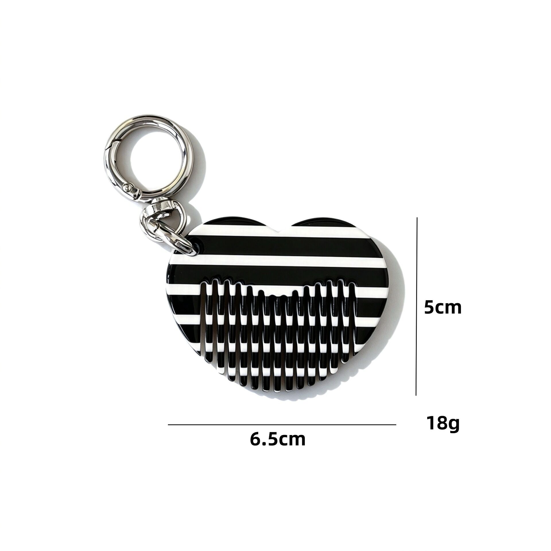 Heart-Shaped Keychain Mini Comb