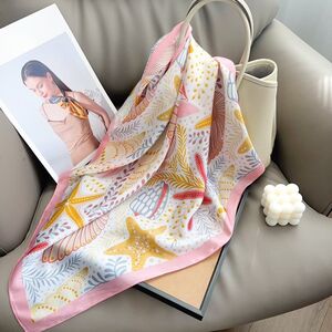 Romantic Series Vacation Oceanic Style Shell Starfish Polyester Summer Scarves h5 Picture4