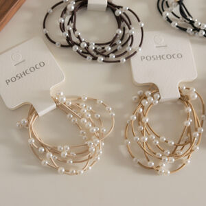Simple Series Elegant Solid Color Beads Imitation Pearl Hair Ties h5 Picture4