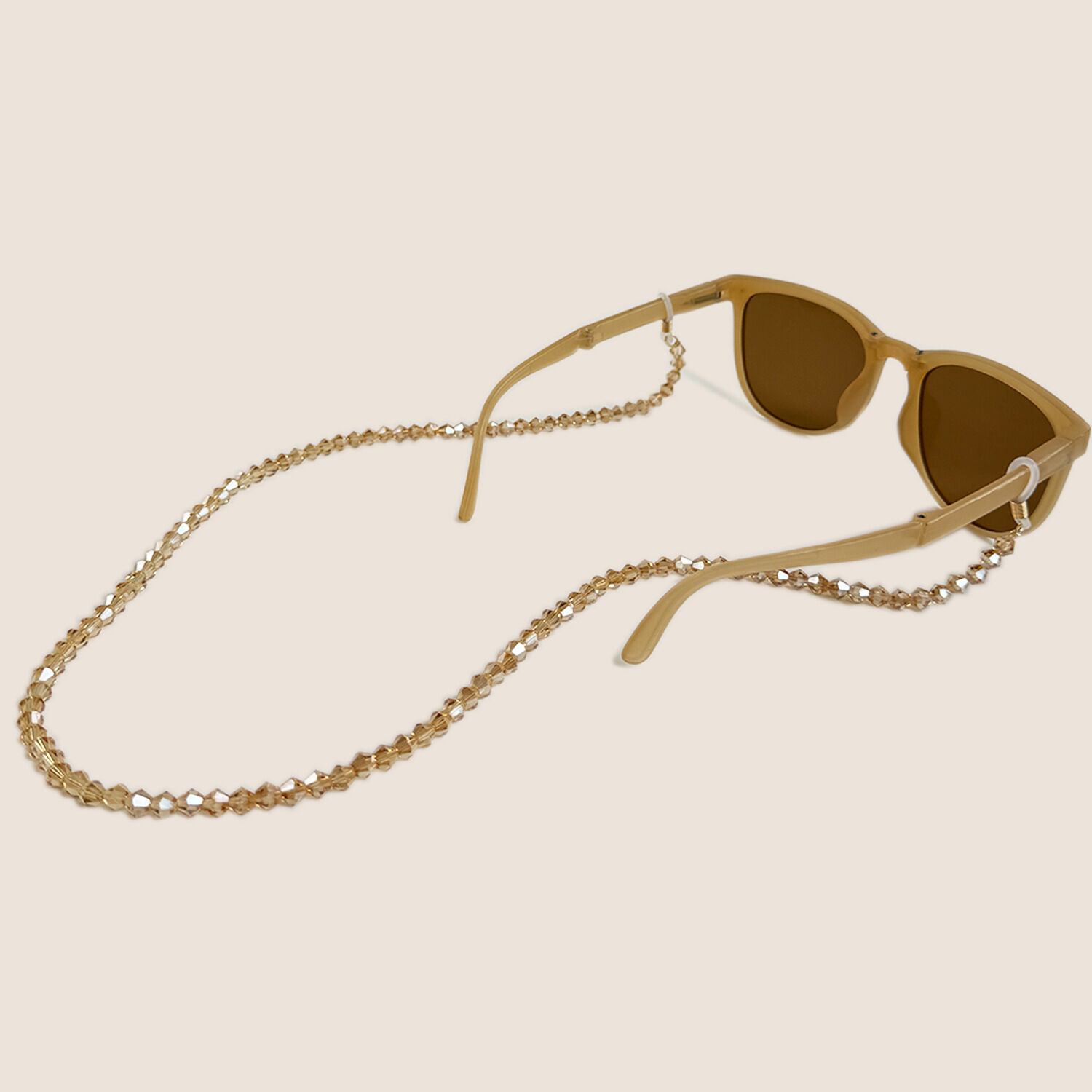 Simple Series Daily Solid Color Beads Mixed Color Glass Unisex Sunglasses Chains h5 Picture4