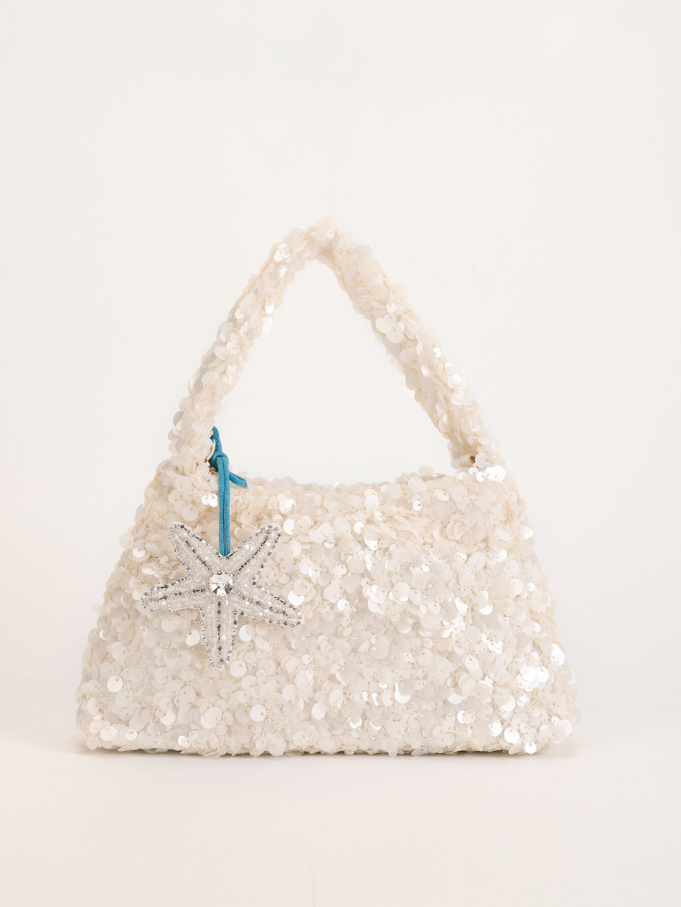 Borsa da ascella da donna in PVC tinta unita con paillettes, stile serale. h5 Immagine2