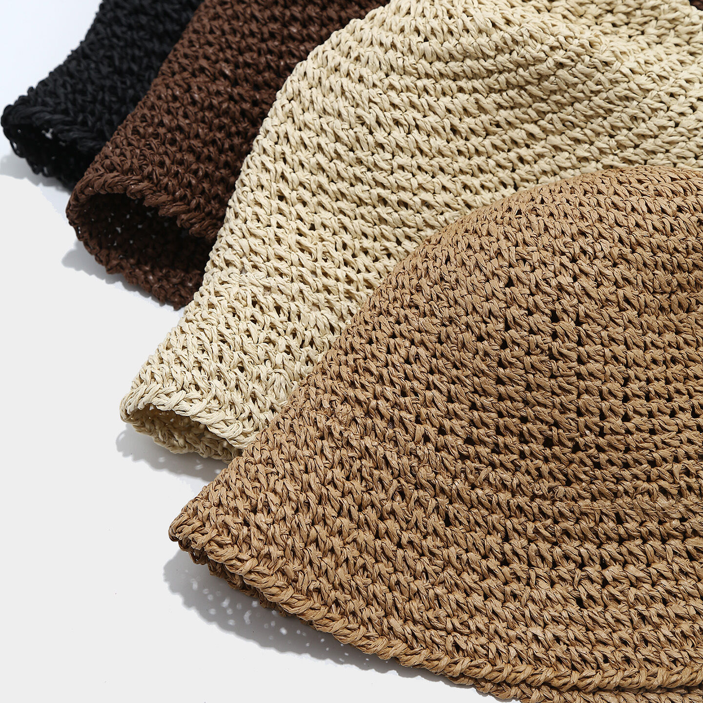 Simple Series Vacation Solid Color Woven Raffia Women's Straw Hats h5 Picture4