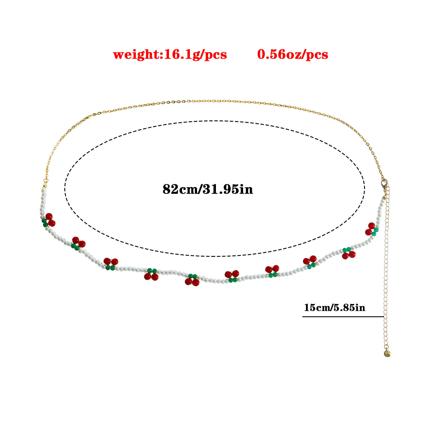 Simple Series Sweet Beads Cherry Metal Women's Waist Chains h5