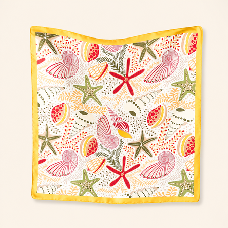 Romantic Series Vacation Oceanic Style Shell Starfish Polyester Summer Scarves