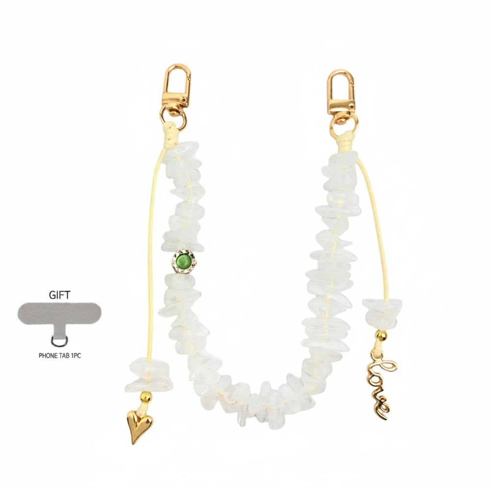 Romantic Series Daily Letter Heart Beads Acrylic Phone Chain