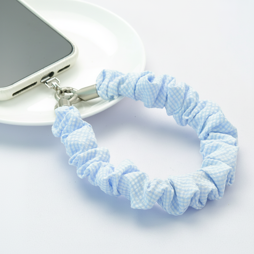 Simple Series Daily Solid Color Plaid Cotton Phone Chain 2