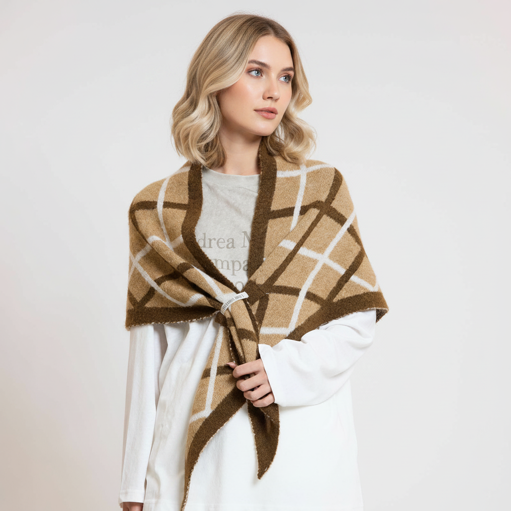 Simple Series Daily Plaid Mixed Color Women's Winter Scarves