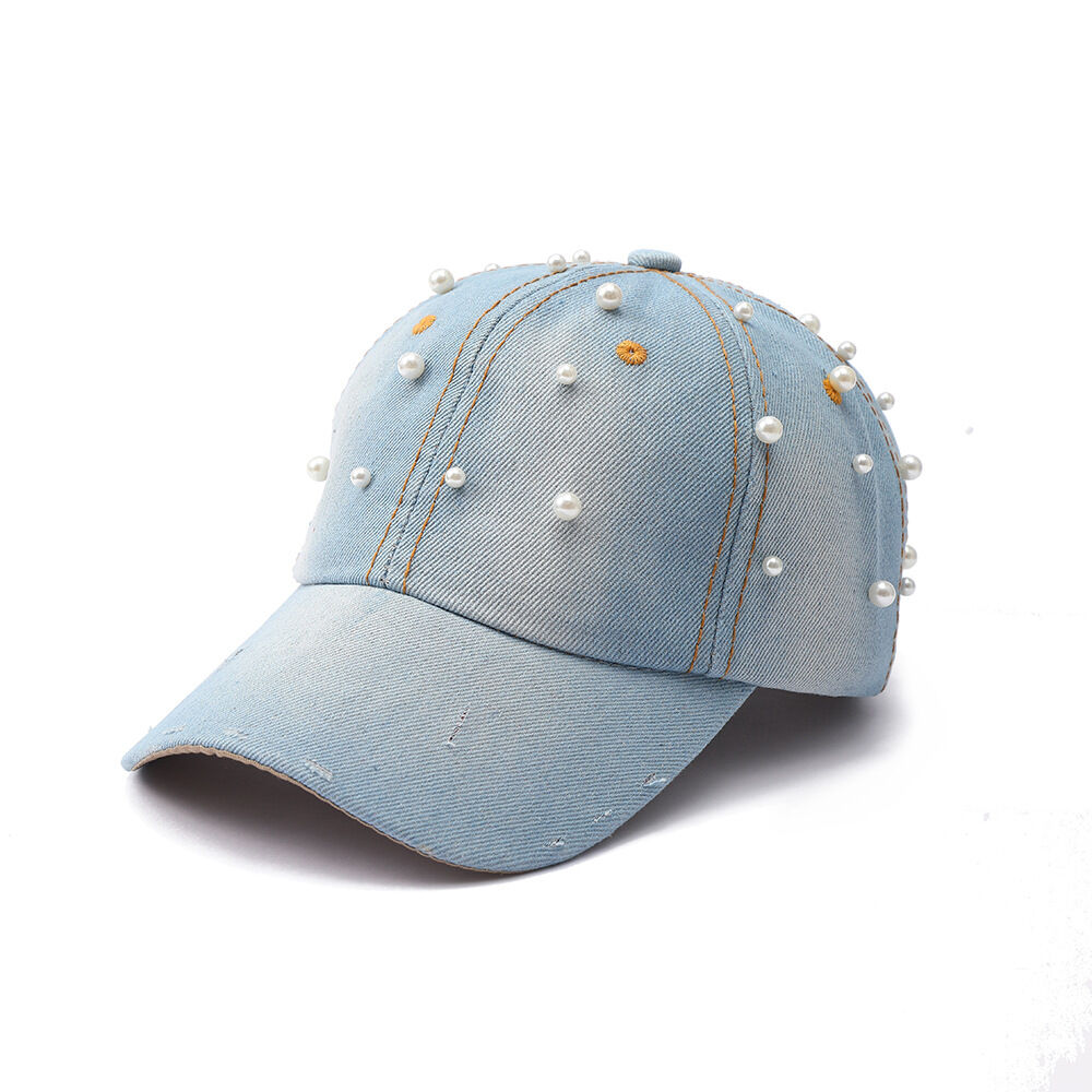 Baseballkappe der Simple Series Retro-Serie mit einfarbigen künstlichen Perlen