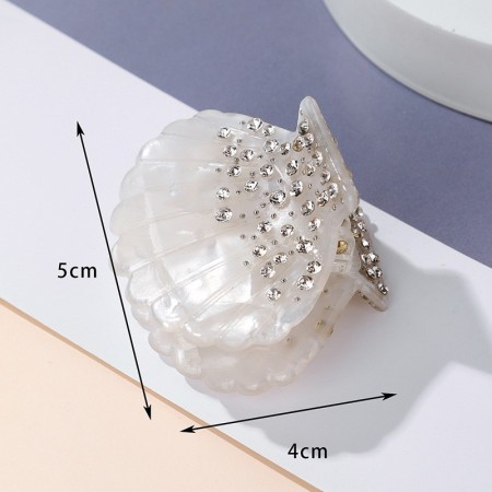 Simple Series Vacation Oceanic Style Shell Acetate Rhinestone Women's Hair Claws
