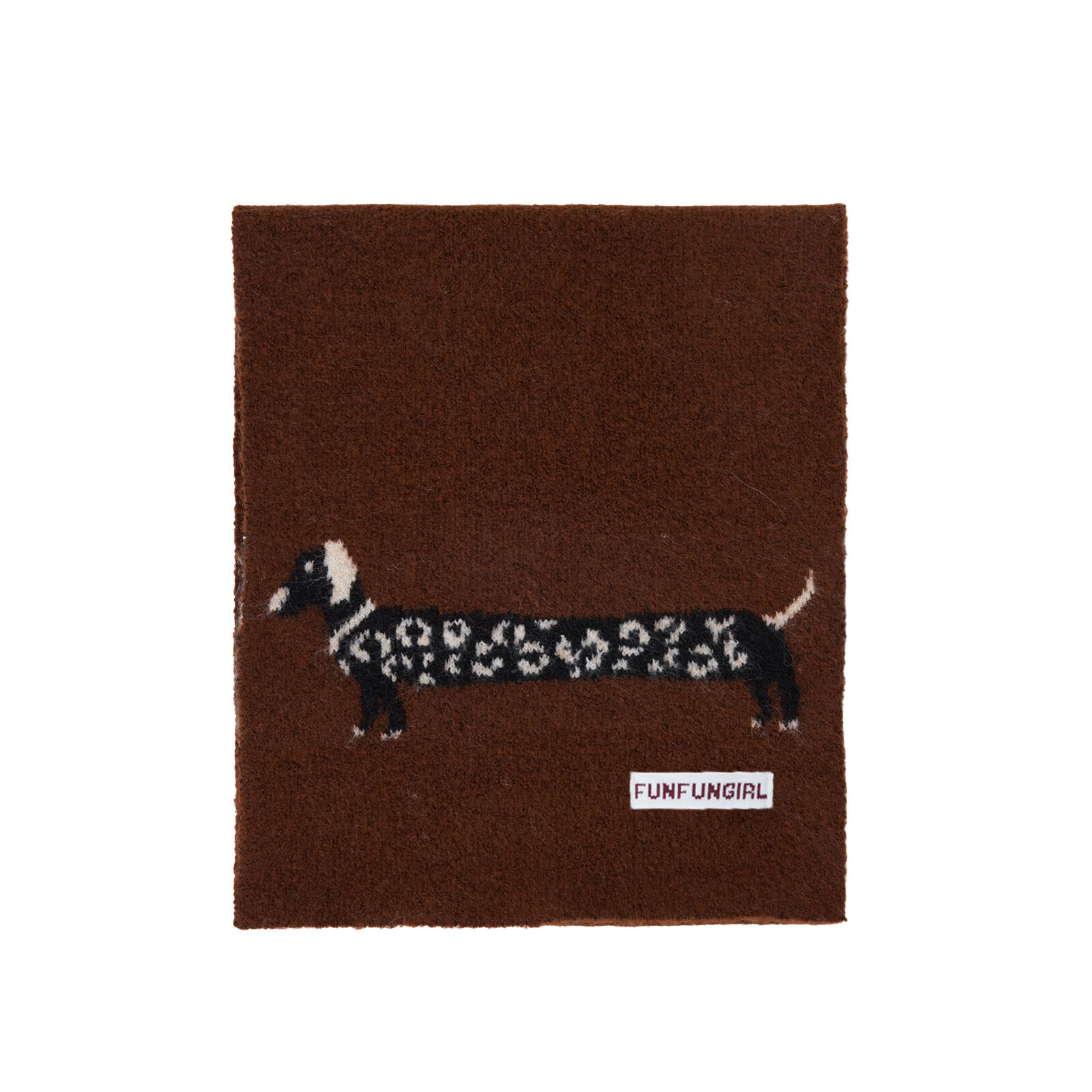 Simple Series Cute Dachshund Solid Color Cartoon Wool Women's Winter Scarves h5Picture3