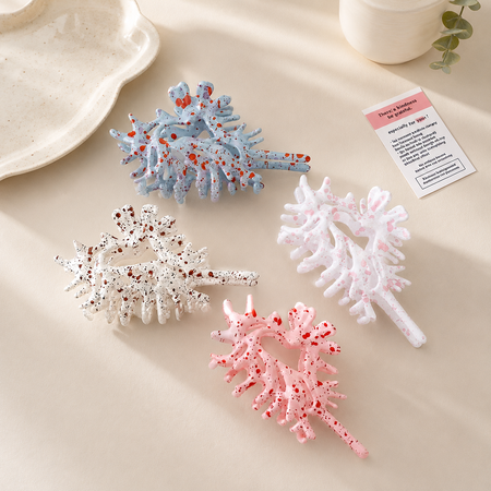 Romantic Series Vacation Irregular Shape Solid Color Oceanic Style Polka Dots Shell Plastic Hair Claws