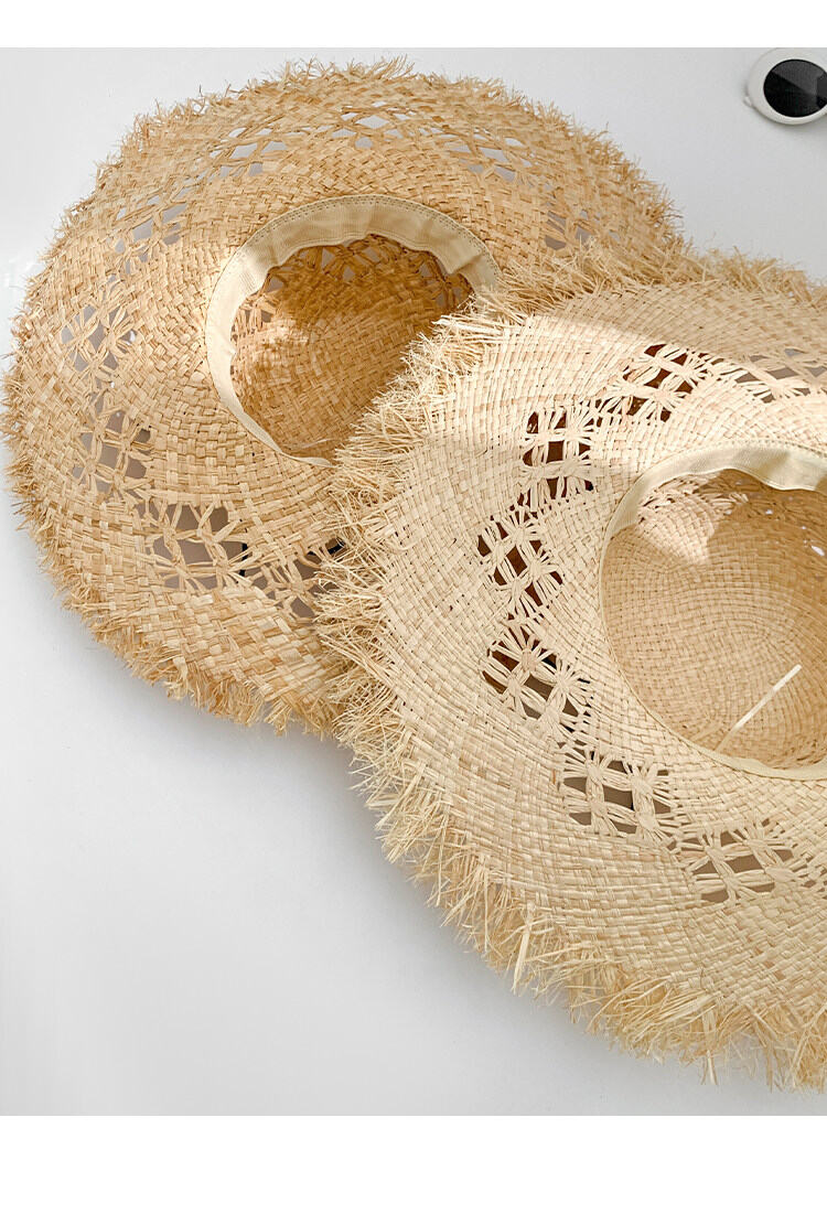 Einfache Strohhüte aus Raffia mit Schleife (Serie „Simple“) Bild4