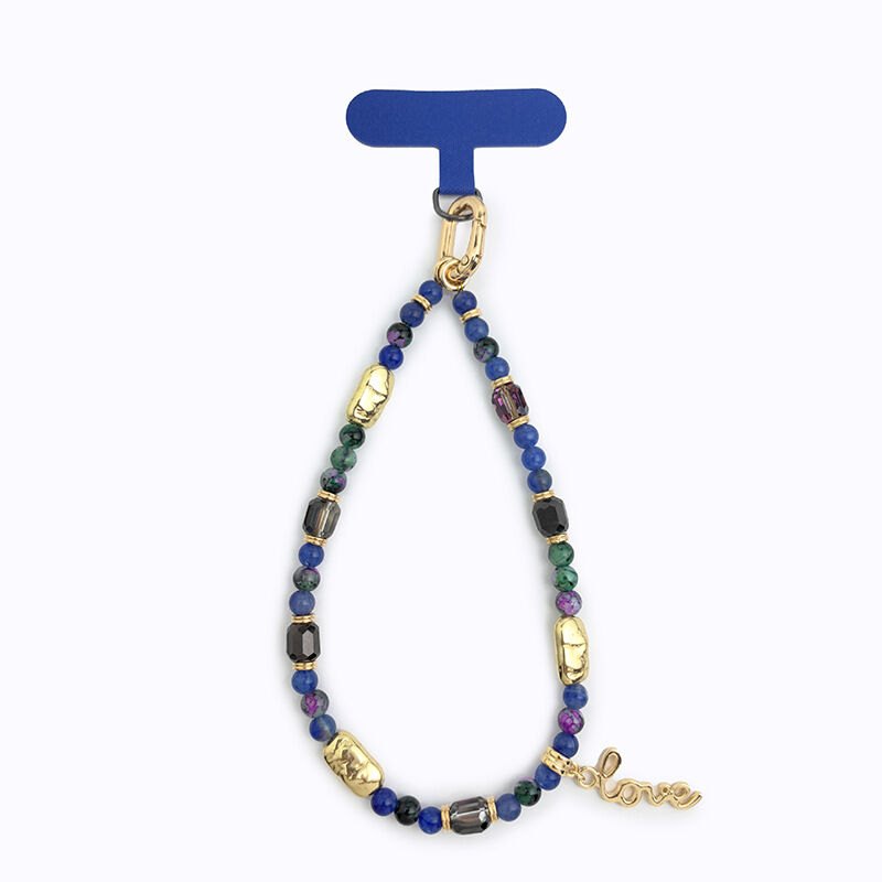Cadena para teléfono de acrílico de colores variados con cuentas de letras dulces de la serie Simple.