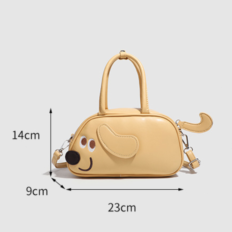Casual Style Embroidered Dachshund Solid Color Women's Boston Bag h5
