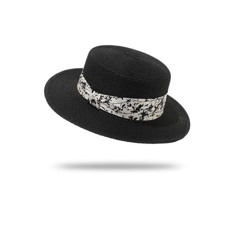 Cappelli da donna in rafia a tinta unita con motivo floreale intrecciato, serie Simple Series Daily Flower.