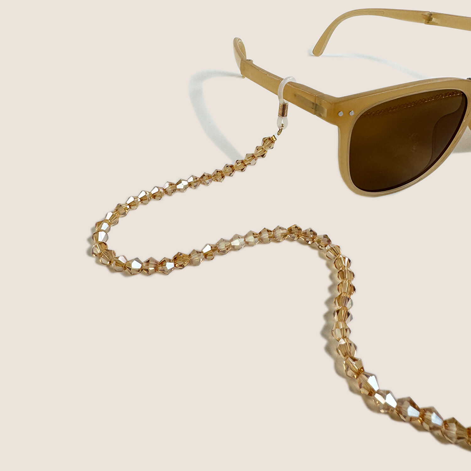 Simple Series Daily Solid Color Beads Mixed Color Glass Unisex Sunglasses Chains Picture5