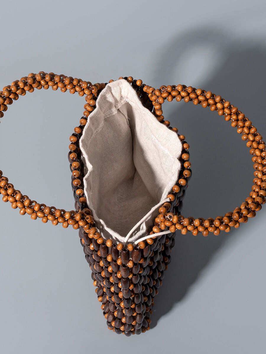 Vacation Style Woven Solid Color Beads Hollowed-Out Acrylic Women's Square Bag h5 Picture3