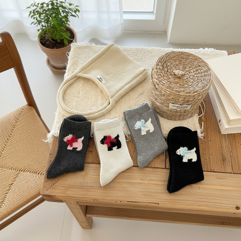 Slight Bounce Cute Animal Mid-Calf Socks