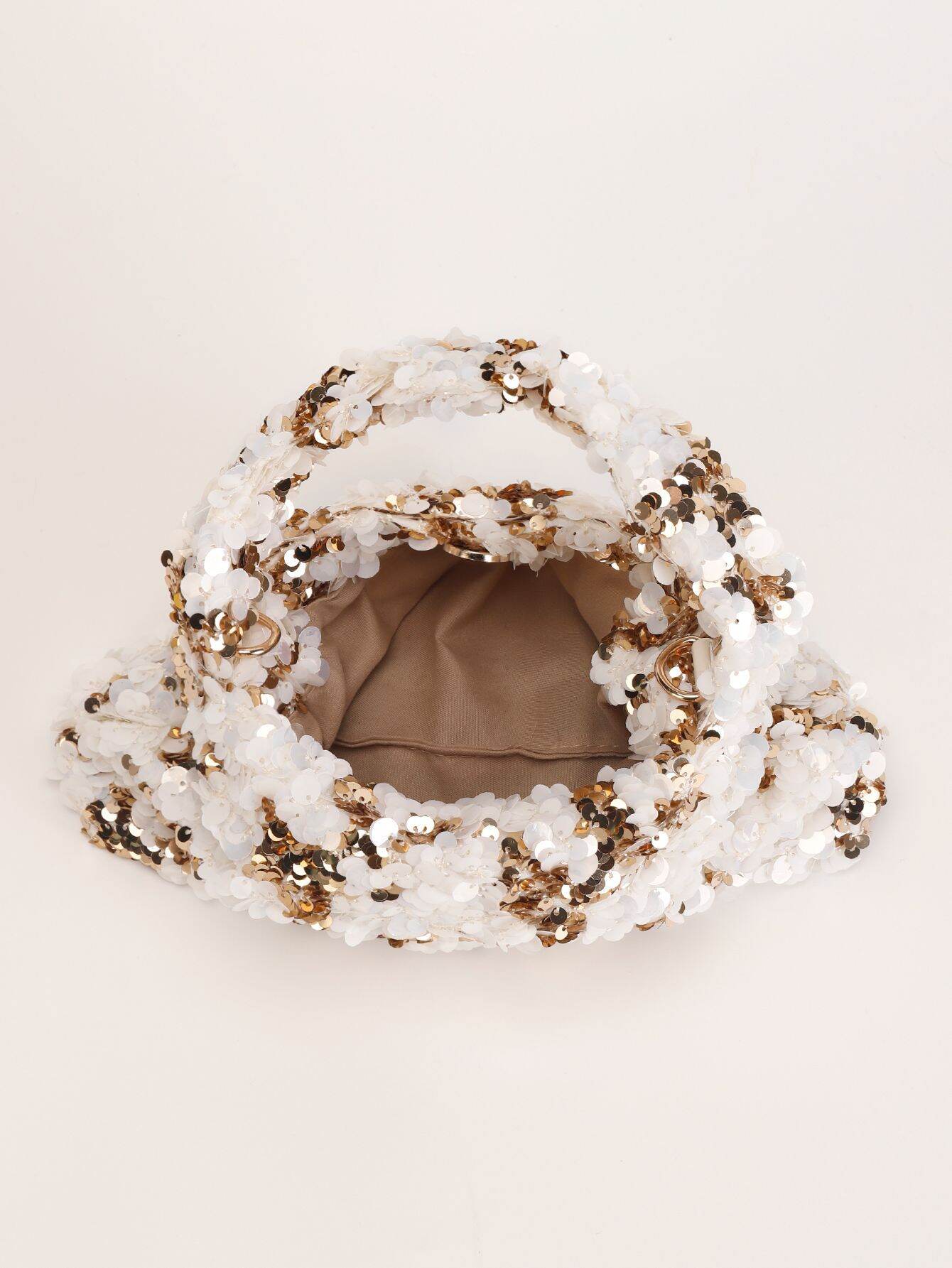 Sacoche de bras pour femme en polyester patchwork à sequins, style parisien chic Image5