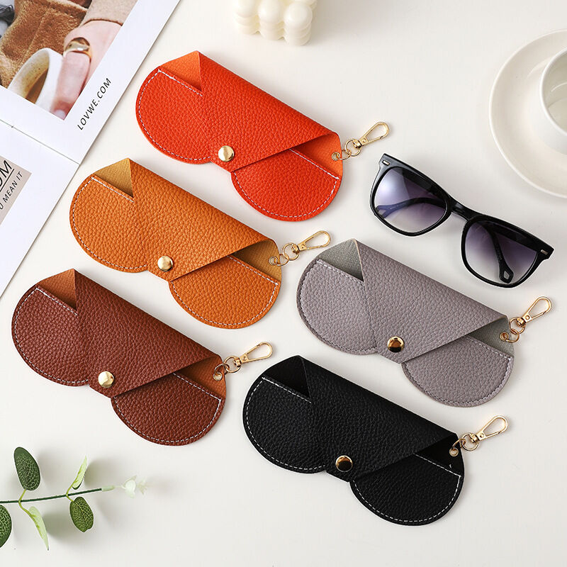 Simple Series Daily Solid Color Leather Sunglasses Storage Bags h5 Picture2