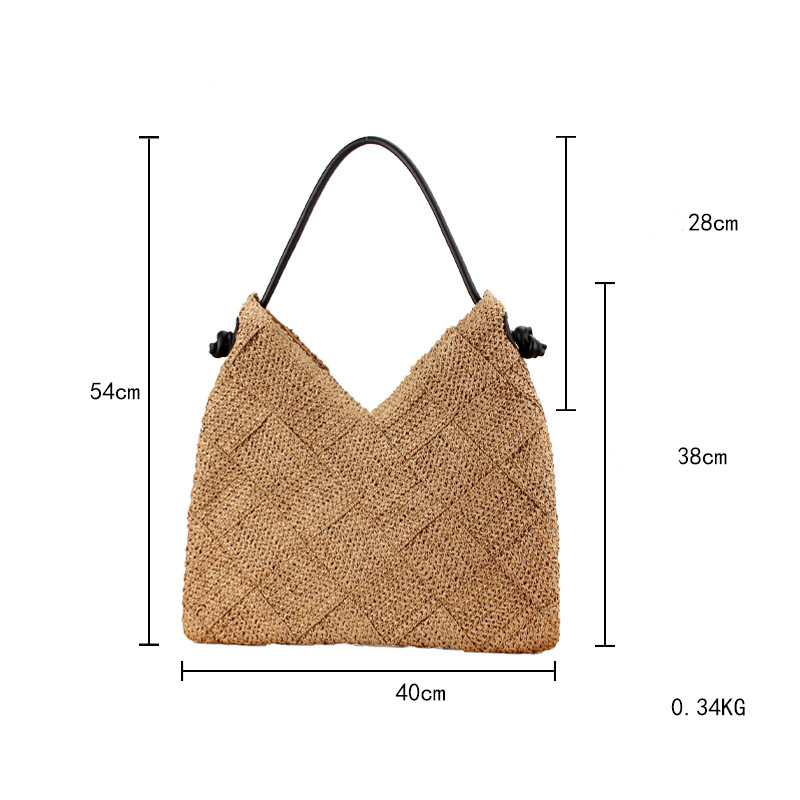 Vacation Style Woven Solid Color Woven Paper Women's Square Bag