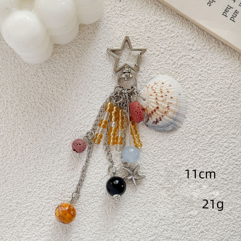 Simple Series Vacation Oceanic Style Beads Star Shell Starfish Acrylic Shell Bag Charms h5