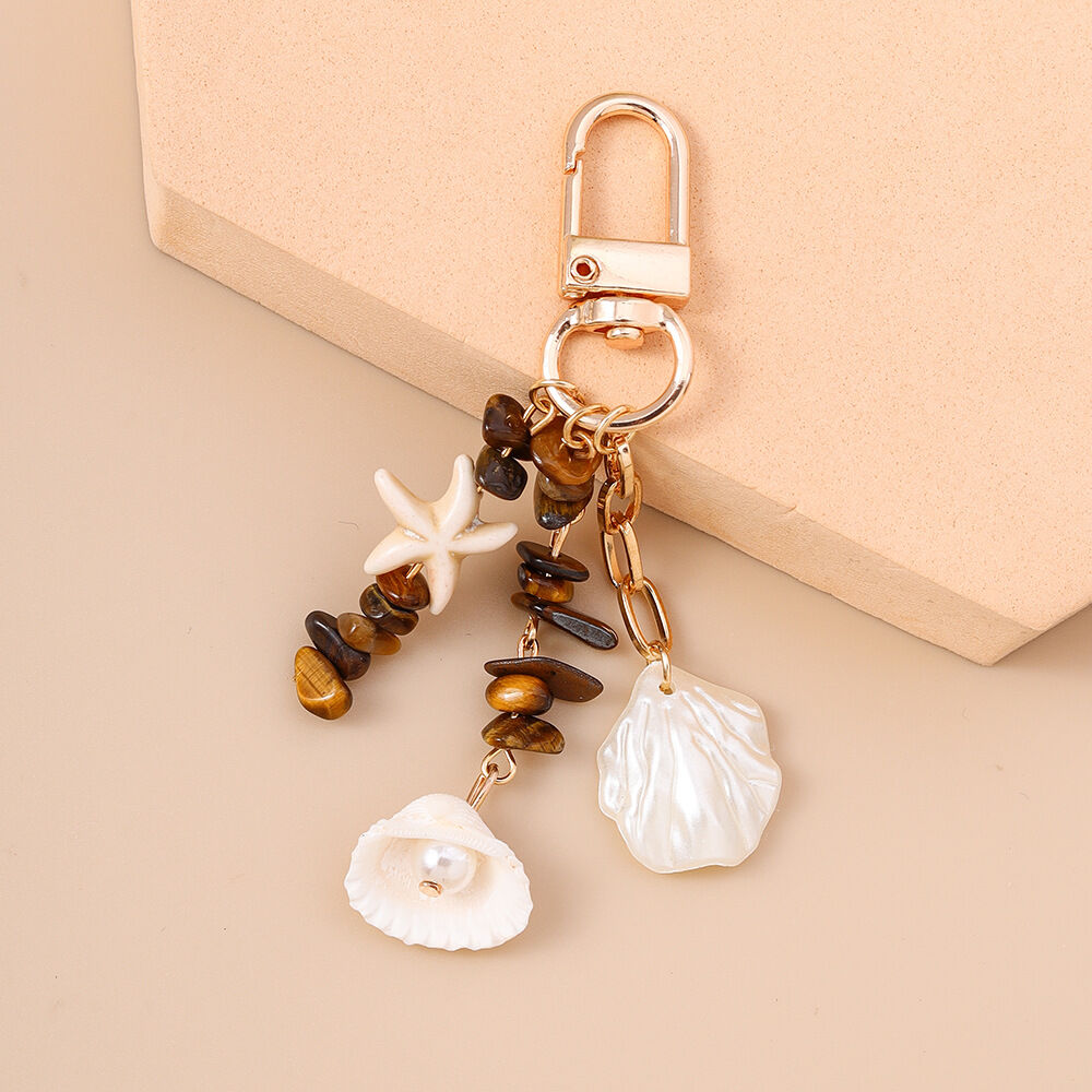 Ethnic Series Vacation Oceanic Style Beads Chain Shell Starfish Alloy Shell Bag Charms h5Picture2