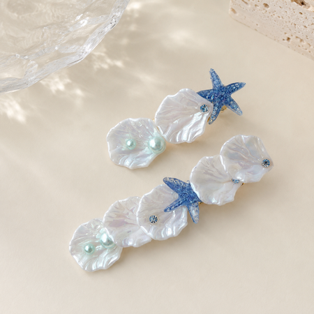 Romantic Series Vacation Oceanic Style Shell Starfish Alloy Hair Clips
