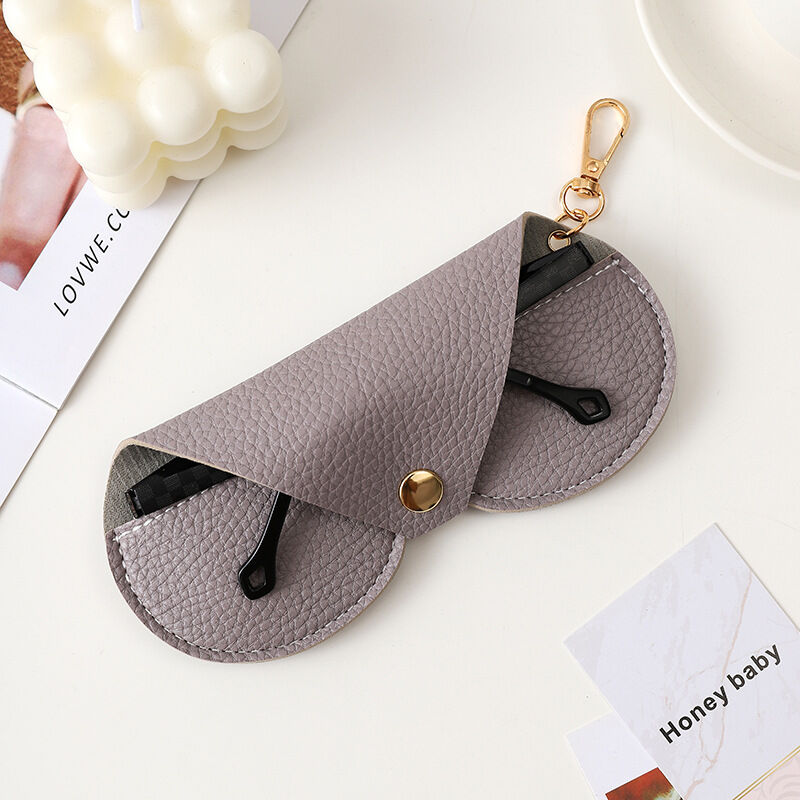 Simple Series Daily Solid Color Leather Sunglasses Storage Bags