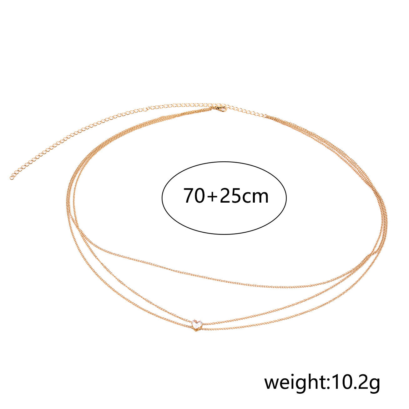Simple Series Elegant Solid Color Chain Alloy Rhinestone Waist Chains h5 Picture2