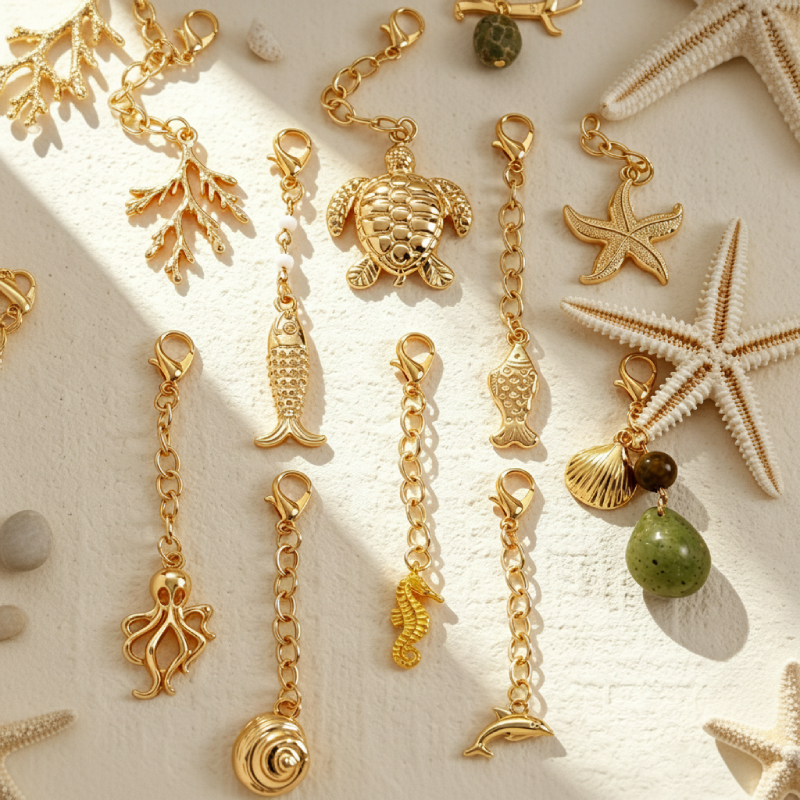 Romantic Series Vacation Irregular Shape Oceanic Style Shell Starfish Alloy Keychain