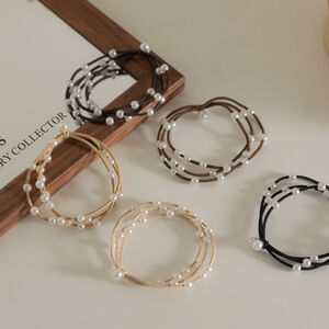 Simple Series Elegant Solid Color Beads Imitation Pearl Hair Ties h5 Picture2