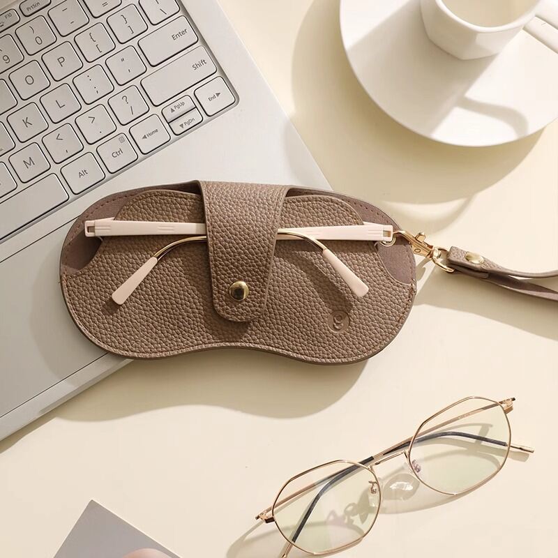 Simple Series Daily Solid Color Pu Sunglasses Storage Bags