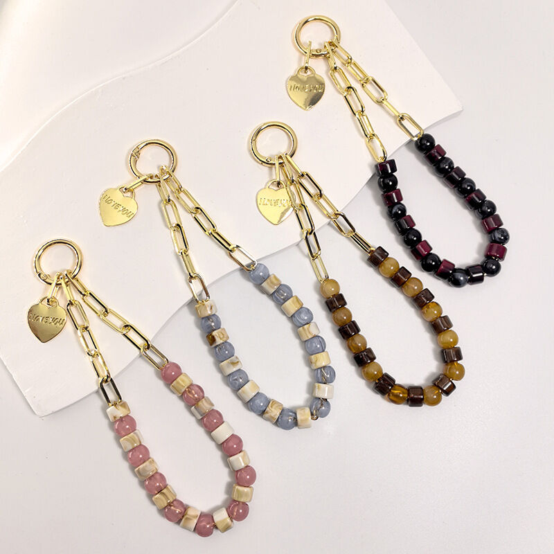 Simple Series Daily Heart Beads Chain Acrylic Phone Chain