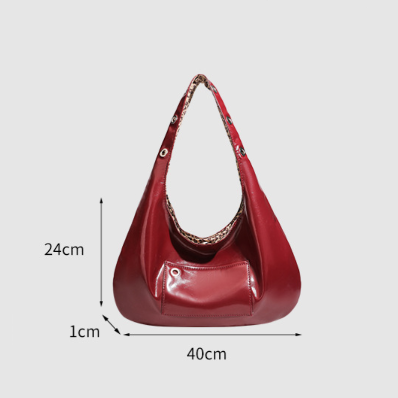 Streetwear Style Metal Hardware Solid Color Leopard Print Women's Underarm Bag h5 Picture2
