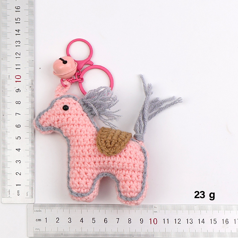 Einfacher Schlüsselanhänger aus gewebter Baumwolle mit niedlichem Pony-Motiv in verschiedenen Farben Bild2