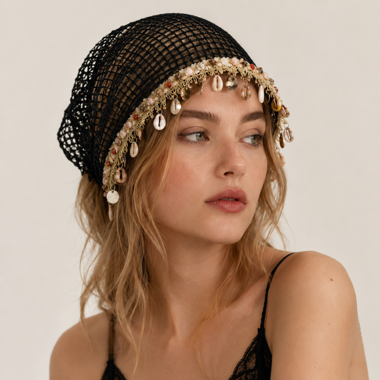 Ethnic Series Bohemian Oceanic Style Hollowed-Out Woven Shell Polyester Women's Hats h5 Picture2