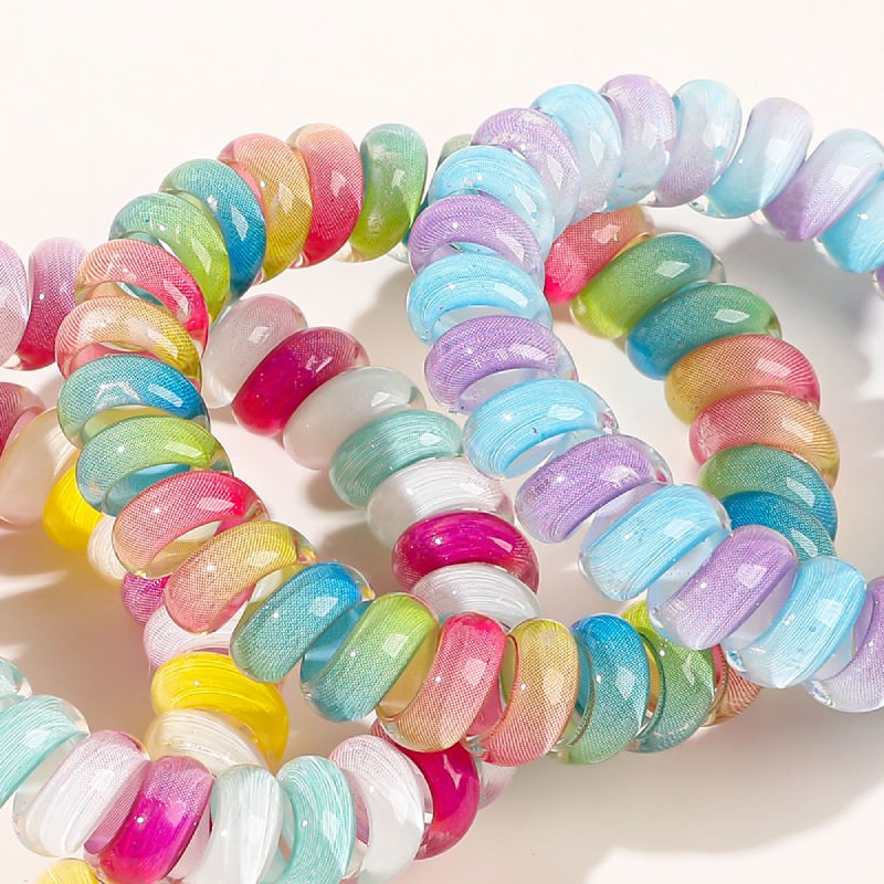 Simple Series Daily Mixed Color Gradient Color Plastic Scrunchies Picture4