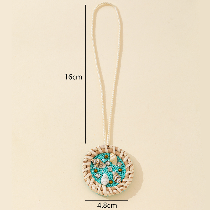 Luxurious Series Vacation Oceanic Style Beads Woven Thread Rattan Rhinestone Women's Bag Charms 