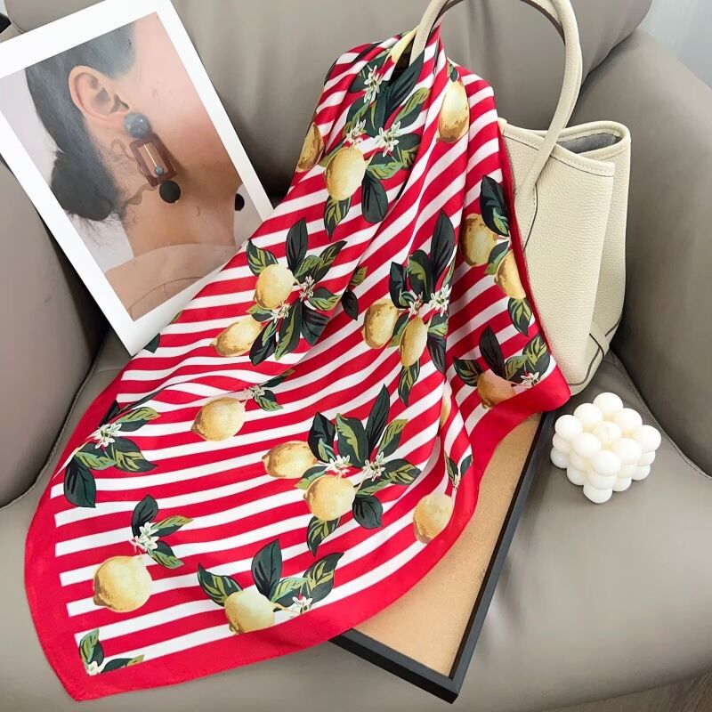 Simple Series Daily Fruit Stripe Polyester Summer Scarves h5Picture7