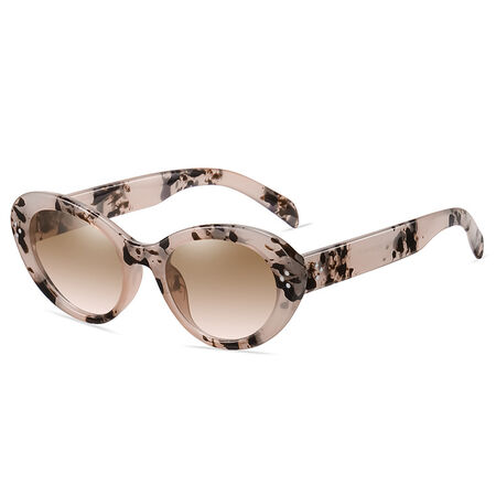 Simple Series Retro Solid Color Leopard Print Sunglasses