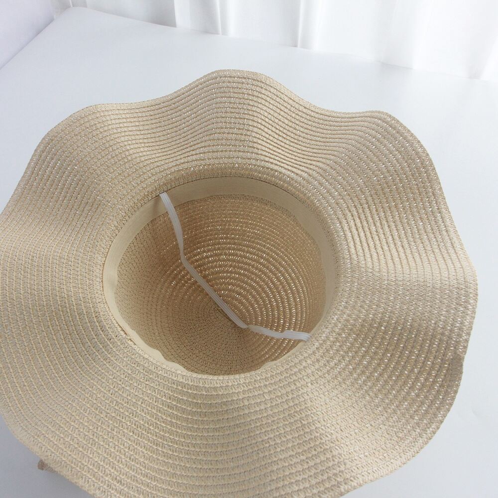 Romantic Series Sweet Bow Knot Solid Color Raffia Women's Straw Hats h5Picture5