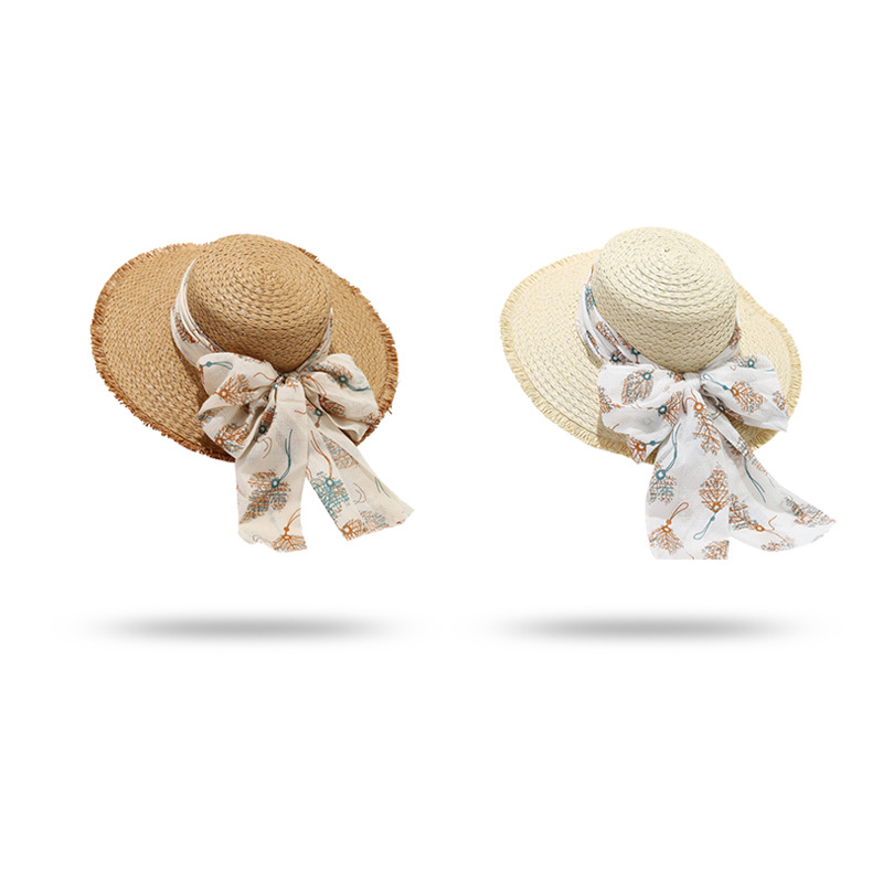 Ethnic Series Vacation Bow Knot Plant Raffia Women's Straw Hats Picture2