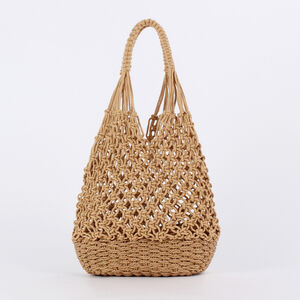 Vacation Style Woven Mixed Color Woven Cotton Women's Square Bag h5 Picture2