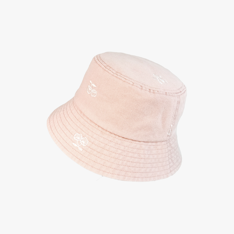 Simple Series Sweet Solid Color Cherry Cotton Women's Bucket Hats h5