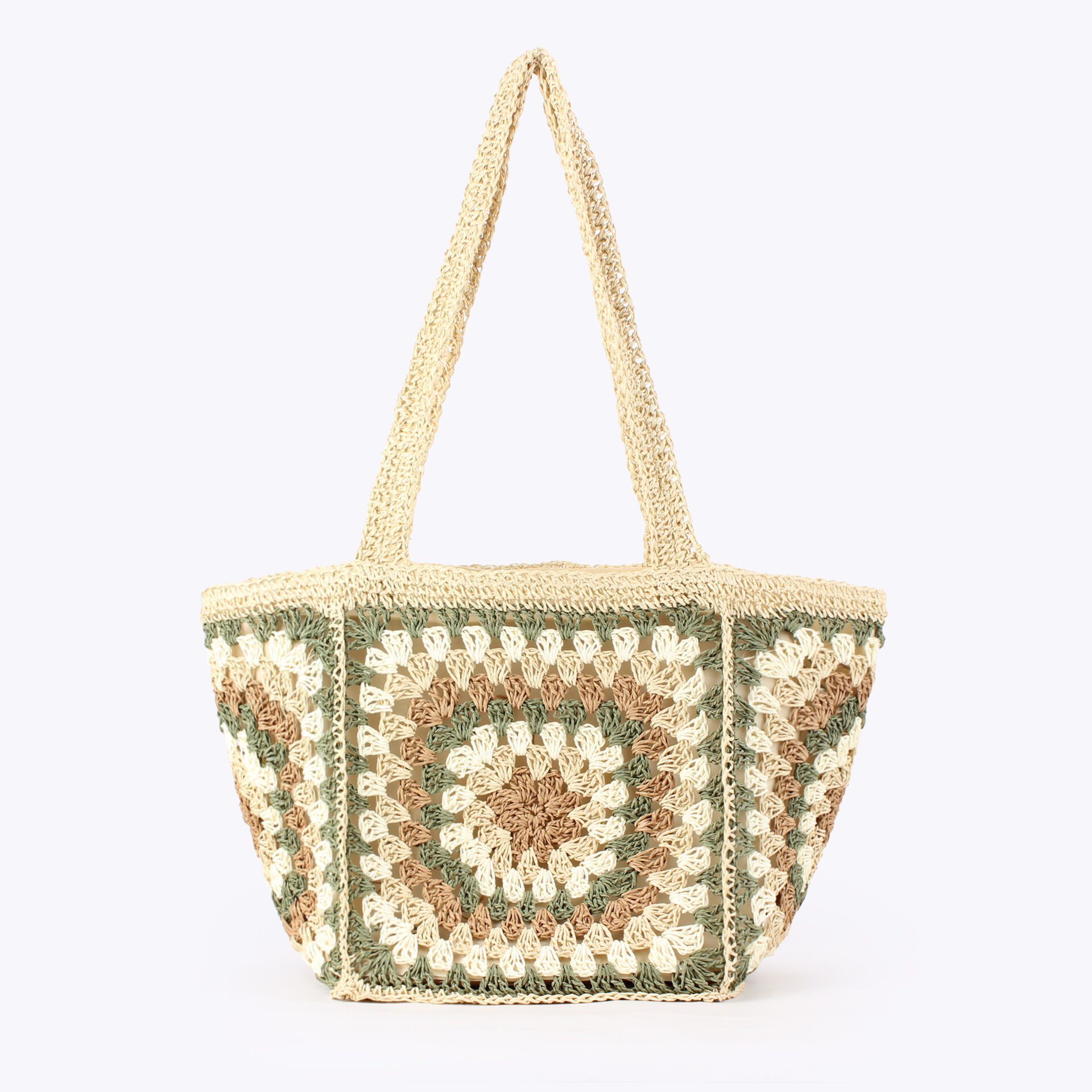 Casual Style Woven Mixed Color Woven Geometric Shape Straw Women's Square Bag h5 Picture3
