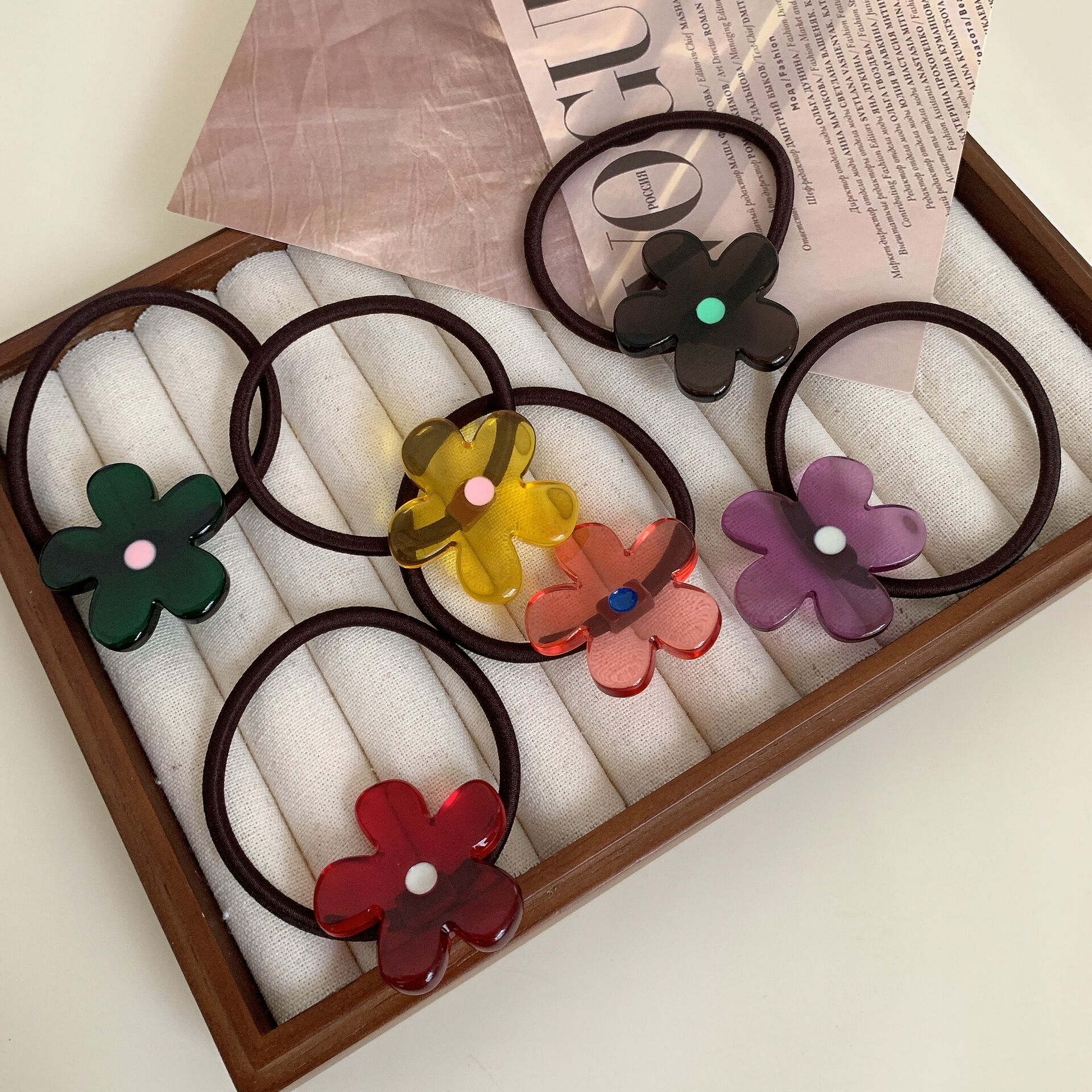Simple Series Daily Flower Acetate Hair Ties