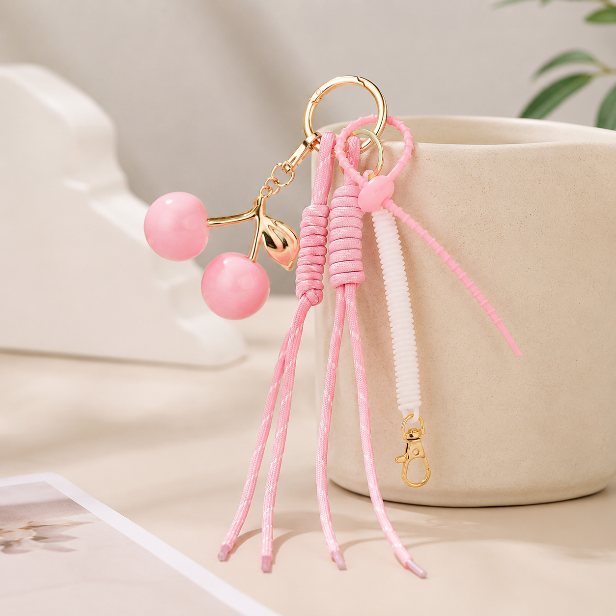 Simple Series Sweet Solid Color Twist Cherry Plastic Bag Charms h5 Picture2