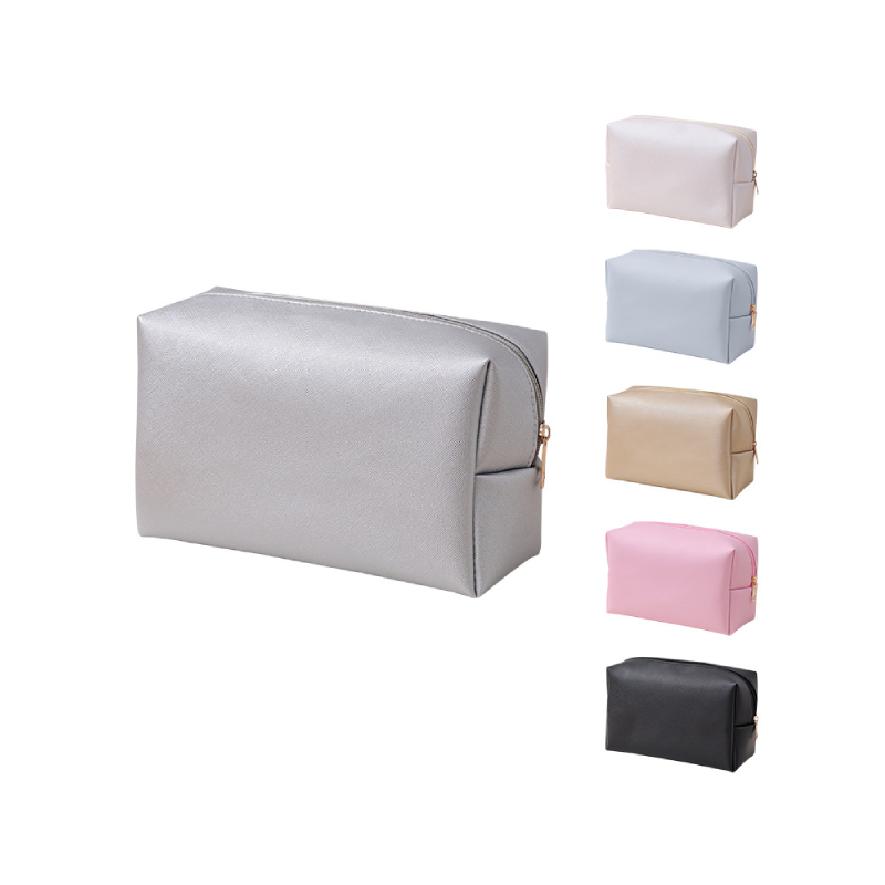 Simple Series Daily Solid Color Leather Makeup Bags 2
